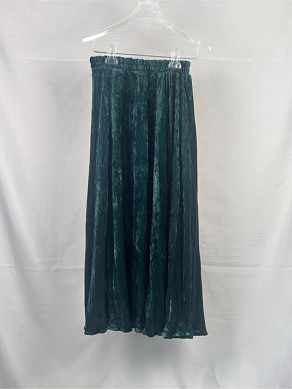 Next Issue Vintage Teal Velour Maxi Skirt Elastic Waist S
